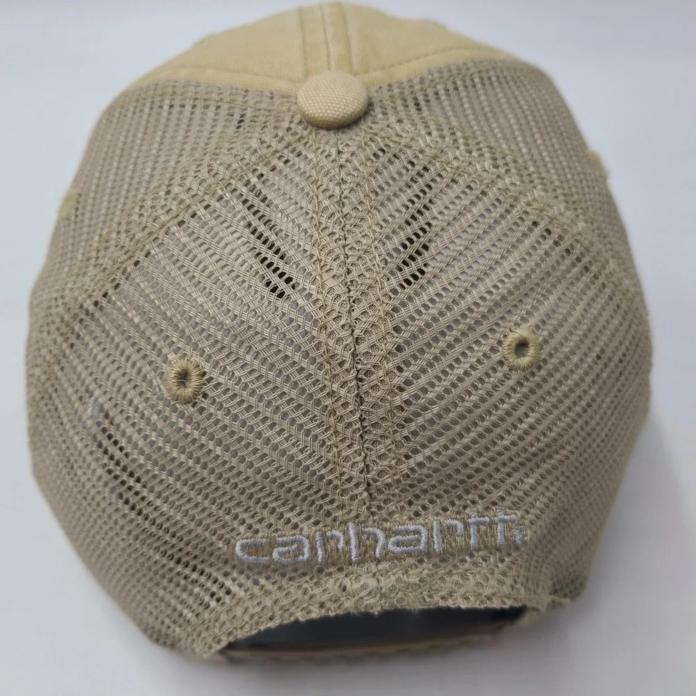 Carhartt‎ Hat Snapback Trucker Mesh Gold Beige Workwear Outdoors Hunt Fish Men